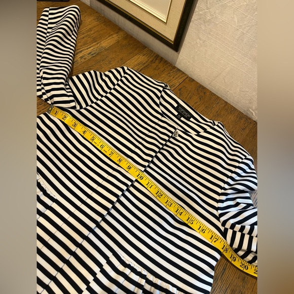 💙 TOPSHOP Striped Peplum Blazer – Navy & White – Size 6 (US) - Picture 7 of 8